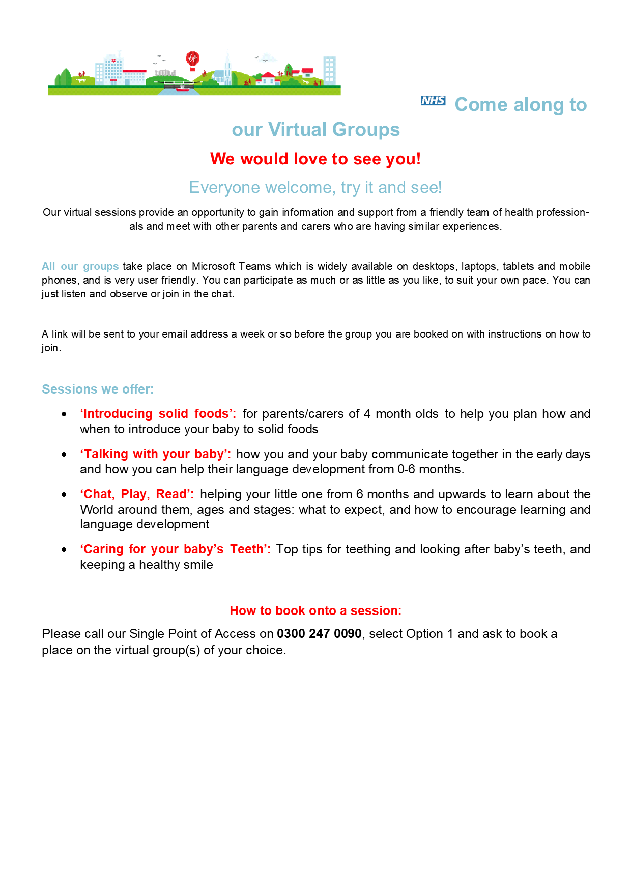 Health visiting – virtual groups