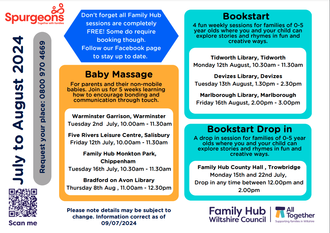 Family Hub events and activities for July and August